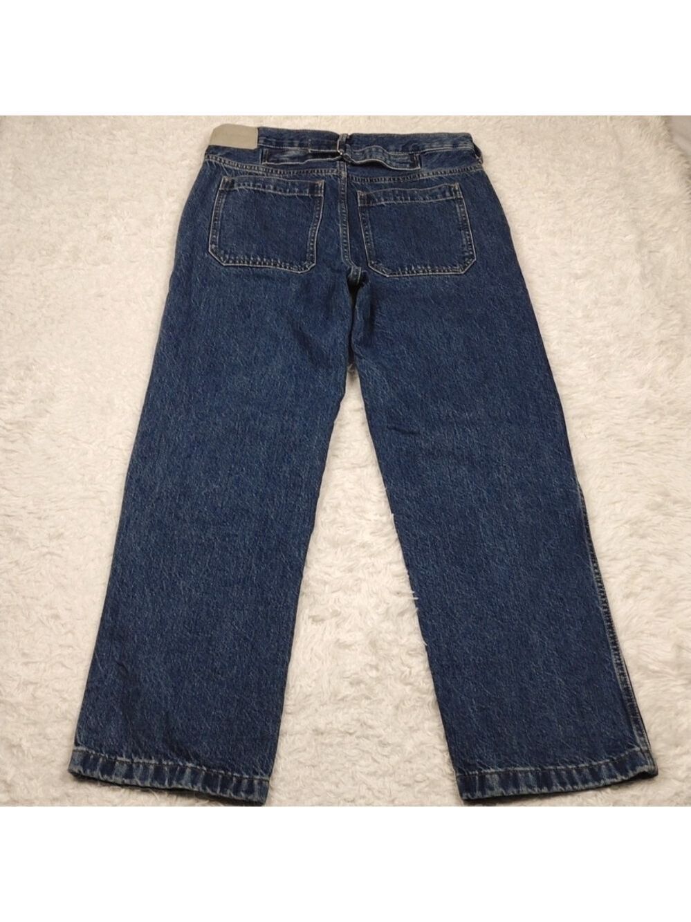 Everlane Cinched Utility Jean Blue Medium Wash High Rise Straight Leg Jean - Picture 10 of 15